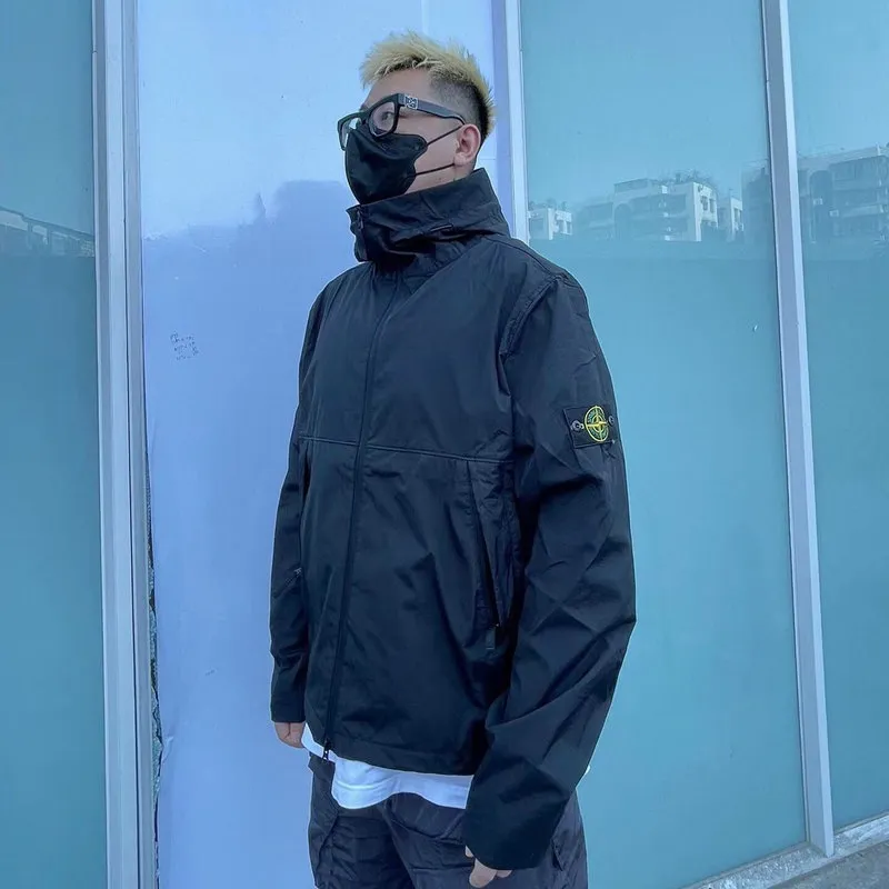 8856#P260💰 Stone Island Stone Island 3L-tc material hooded jacket jacket Color: Black Size: M-XXL